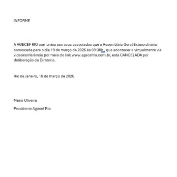  Assembleia Geral Extraordinária - CANCELADA
